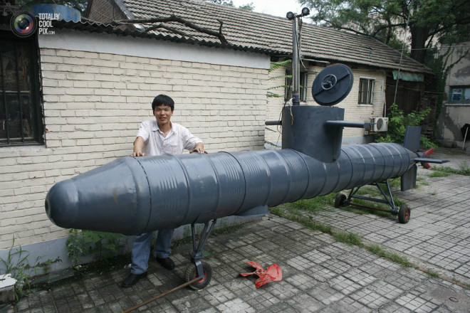 Submarine from Oil Barrels
