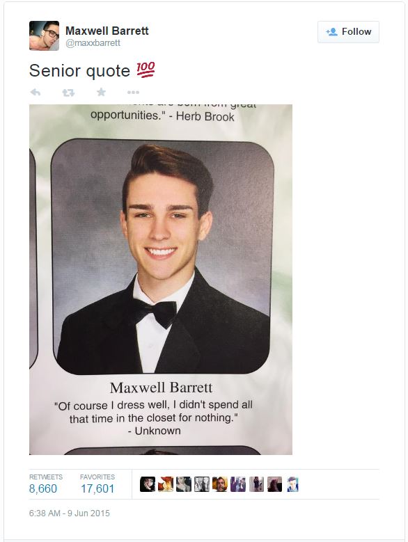 maxwell Barrett twitter Gay out