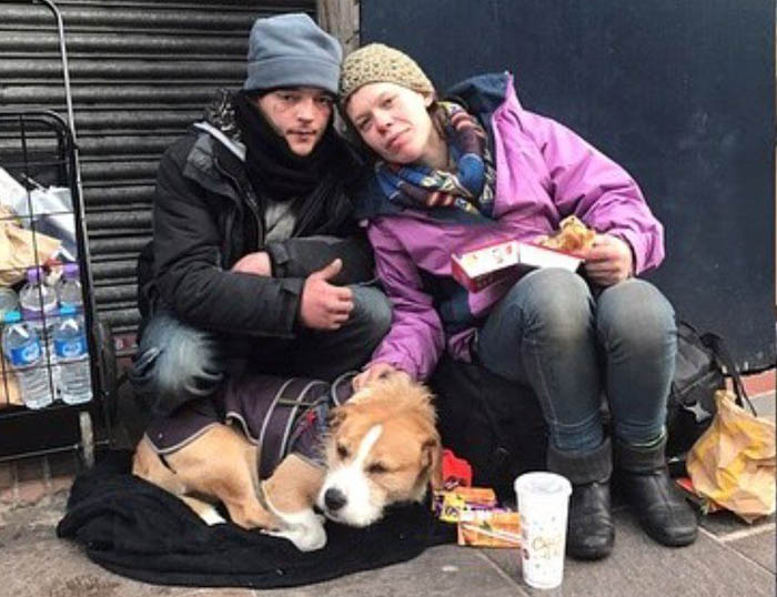 The couple used the shelter on Christmas Eve