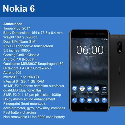 Nokia 6 Features