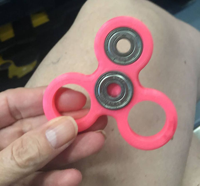 Britton's Fidget spinner with the missing metal bearings