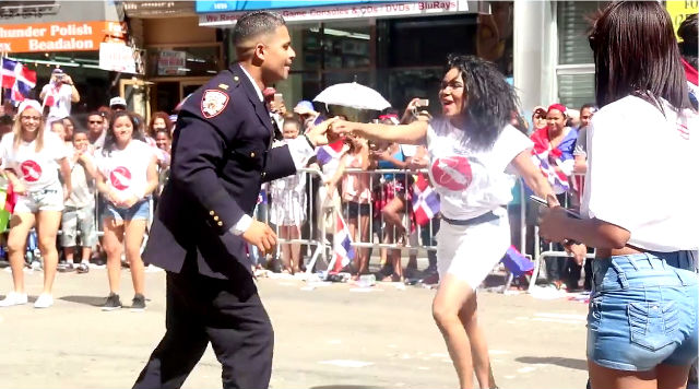 dancing officer in dominican parade new york viral