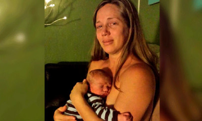 danielle-haines sad photo postpartum baby viral
