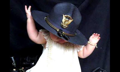 Photo of Toddler Wearing State Trooper hat