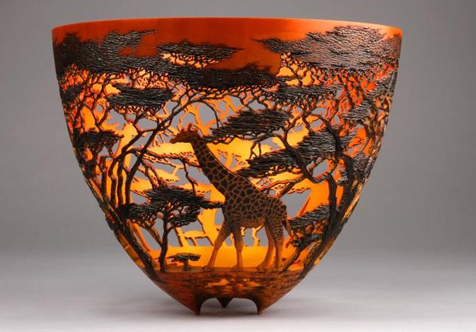 African Dream Sunset 1 - wood art by Gordon Pembridge class=aligncenter size-full wp-image-9735