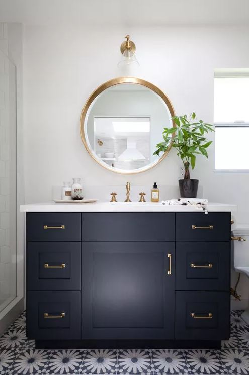 Beach style guest bathroom by Amy Bartlam via Houzz - Bathroom Design Ideas