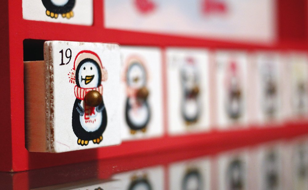 Numbered block advent calendar made from scrap wood